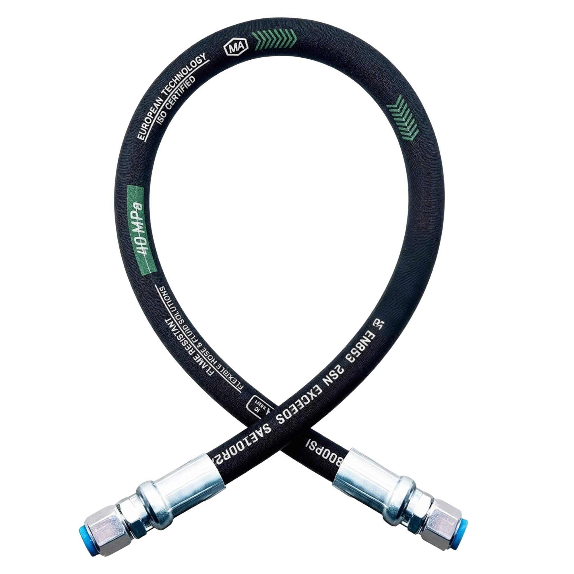 26711-08-08-36 hydraulic hose swivel assembly 1/2" hydraulic hose with female jic x female jic, 3988 psi, 36" long