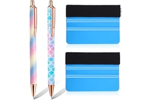 BUYSIGO Weeding Tools for Vinyl，2 Pieces Air Release Pen Craft Vinyl Weeding Tools Stainless Steel Point Retractable Air Release Weeding Tools for Craft Weeding Essential Adhesive Vinyl (Multicolour)