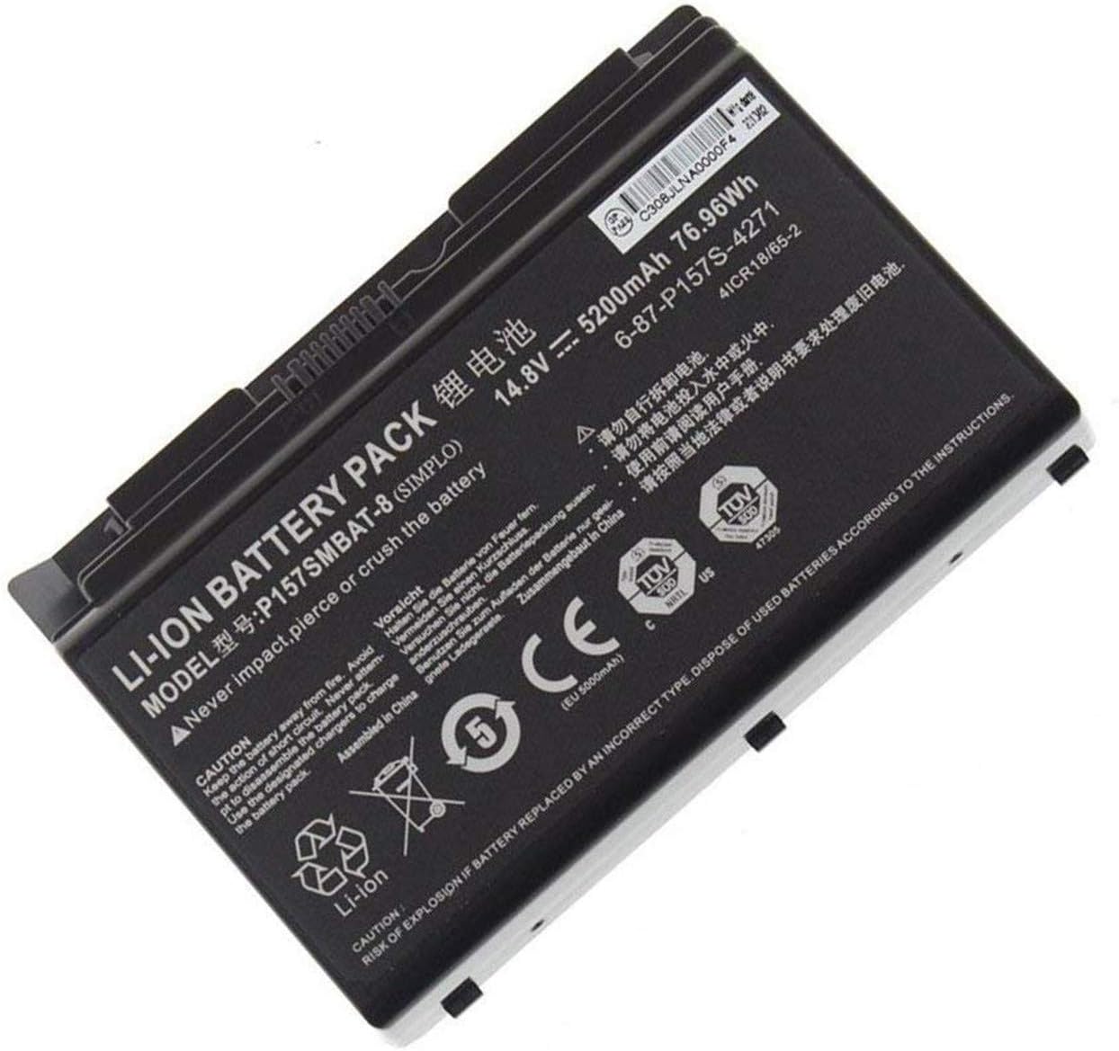 P157SMBAT-8 6-87-P157S-4272 6-87-P157S-4273 6-87-P157S-4271 4ICR18/65-2 Laptop Battery Replacement for Clevo Terransforce P157S P157SM P177SM-A Hasee K780S-i7 K780E Series (14.8V 5200mAh 76.96Wh) - Image 3