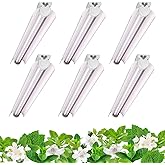 Barrina LED Grow Lights, Full Spectrum, 180W(6 x 30W, 1000W Equivalent), 3ft Grow Light Strips, T8 Grow Light Bulbs, Plant Lights for Indoor Plants, Greenhouse, Pinkish White, Linkable Design, 6-Pack