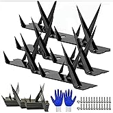 Anti-Climbing Spike Spikes Coyote Deterrent Fence Anti Theft Spikes for or Wall Decoration (Size 98 inches) blackmetal Fence Spikes 10 pcs (9.8&times;1.8x3.4in)
