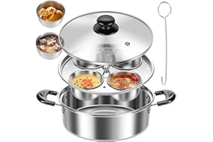 kjcbkcb Egg Poacher Pan, Stainless Steel Egg Pot with 4 Cups, Nonstick Kitchenware Rust Resistant Stovetop Breakfast Brunch C