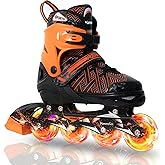 MammyGol Kids Inline Skates Boy or Girls Adjustable Skates with Illuminating Wheels Roller Skates for Beginners