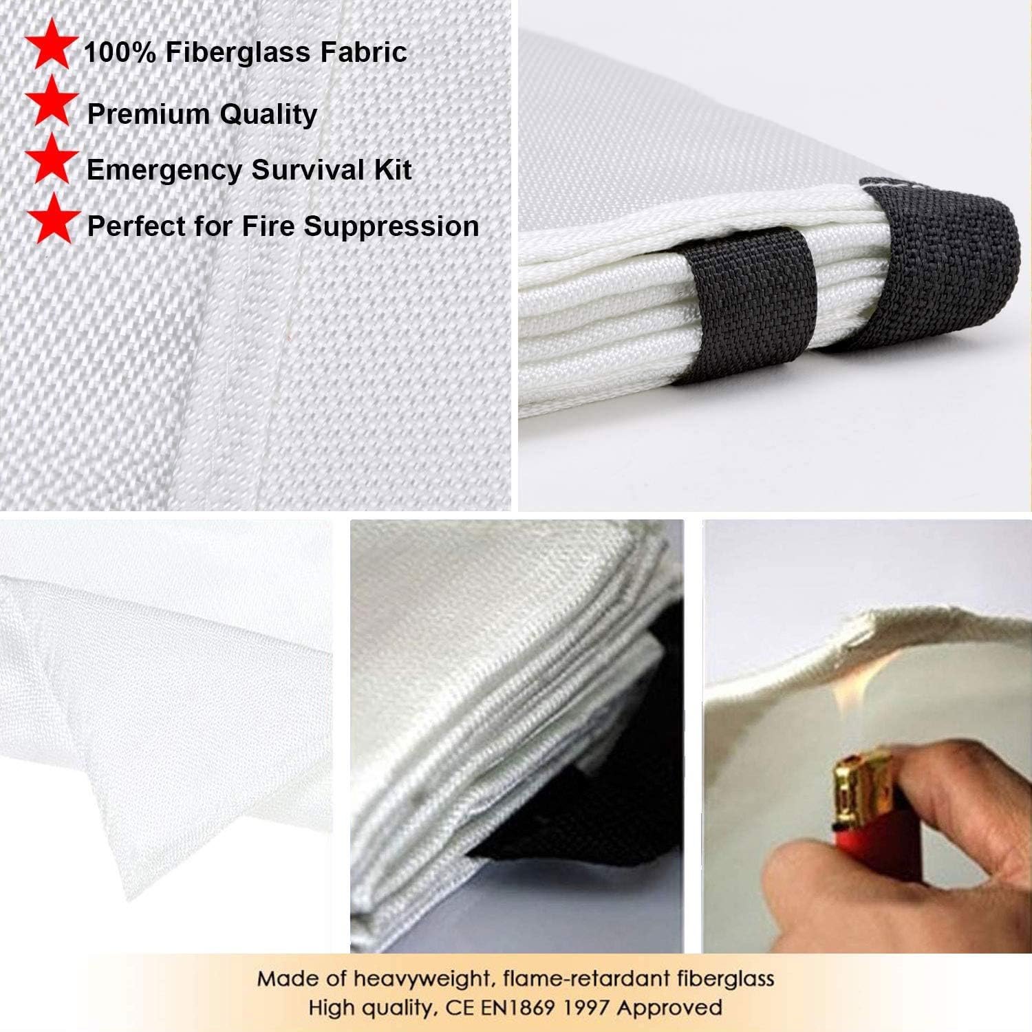 PADOMA Fire Blanket Fire Suppression Blanket (2 PACK) Heavy Duty Fiberglass Cloth, Emergency Fire Safety Blanket Reusable For People, Designed For Kitchen, Fireplace, Grill, Car, House, 39.3X 39.3inch: Sports & Outdoors