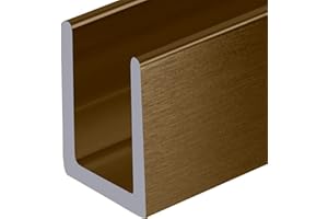 Brixwell SDCD38BBRZ-CCP36 Brushed Bronze 3/8" Fixed Panel Shower Door Deep U-Channel - 36" Stock Length