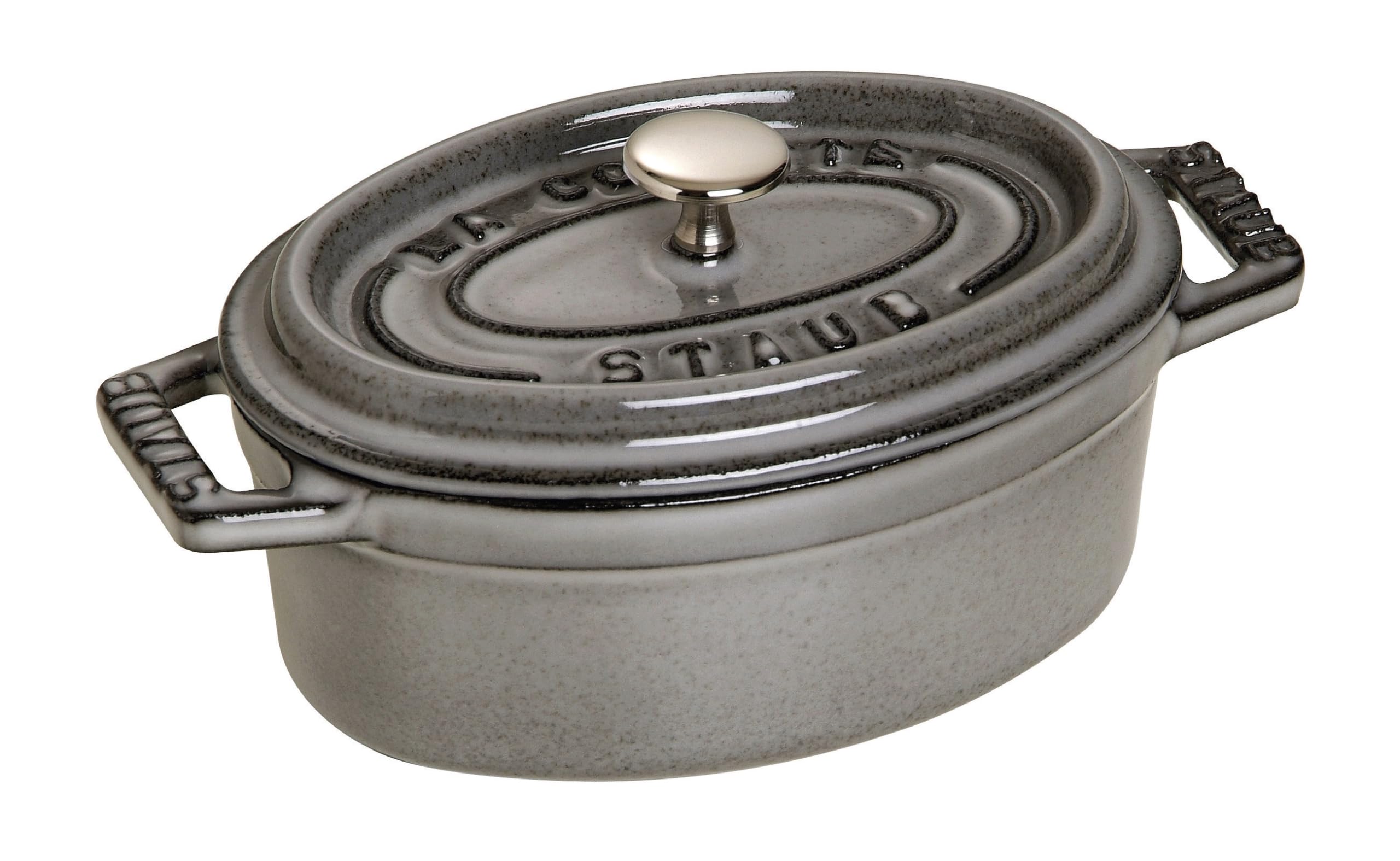 STAUB Cast Iron Oval Mini Cocotte 11 cm Graphite Grey