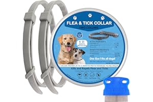 AEEPOTOL Flea Collar for Dogs, Dog Flea Collars Kill Flea and Ticks, 2 Pack Natural Flea and Tick Prevention Collar for Dogs, Water Resistant Dog Tick Collar