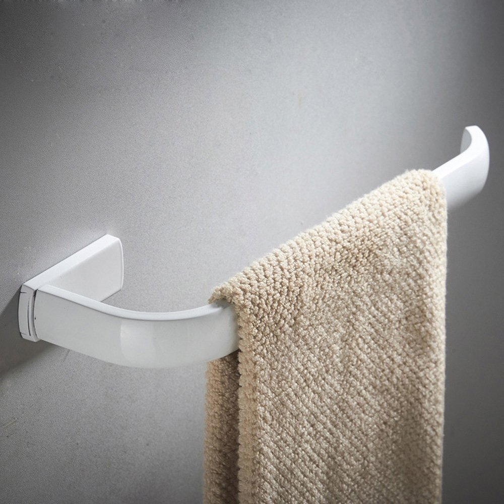 WOMAO Towel Rail White,Bath Towel Ring Holder for Kitchen Toilet Bathroom 30cm Modern Short Towel Bar Wall Mounted