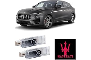 HAOGI 2pcs Never Fade Car LED Door Light Logo Projector,LED Laser Ghost Shadow Light for Quattroporte Ghibli Levante Grecale M156 M157 M161 (Red)