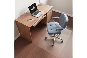 KEYDOL [Two-Sided Usable] 36” x 48” Hard Floor Chair Mats for Office, Clear Computer Chair Mat for Hardwood, Plastic Desk Floor Mat for Hardwood Floors, Rubber Office Chair Mat for Tile/Laminate Floor