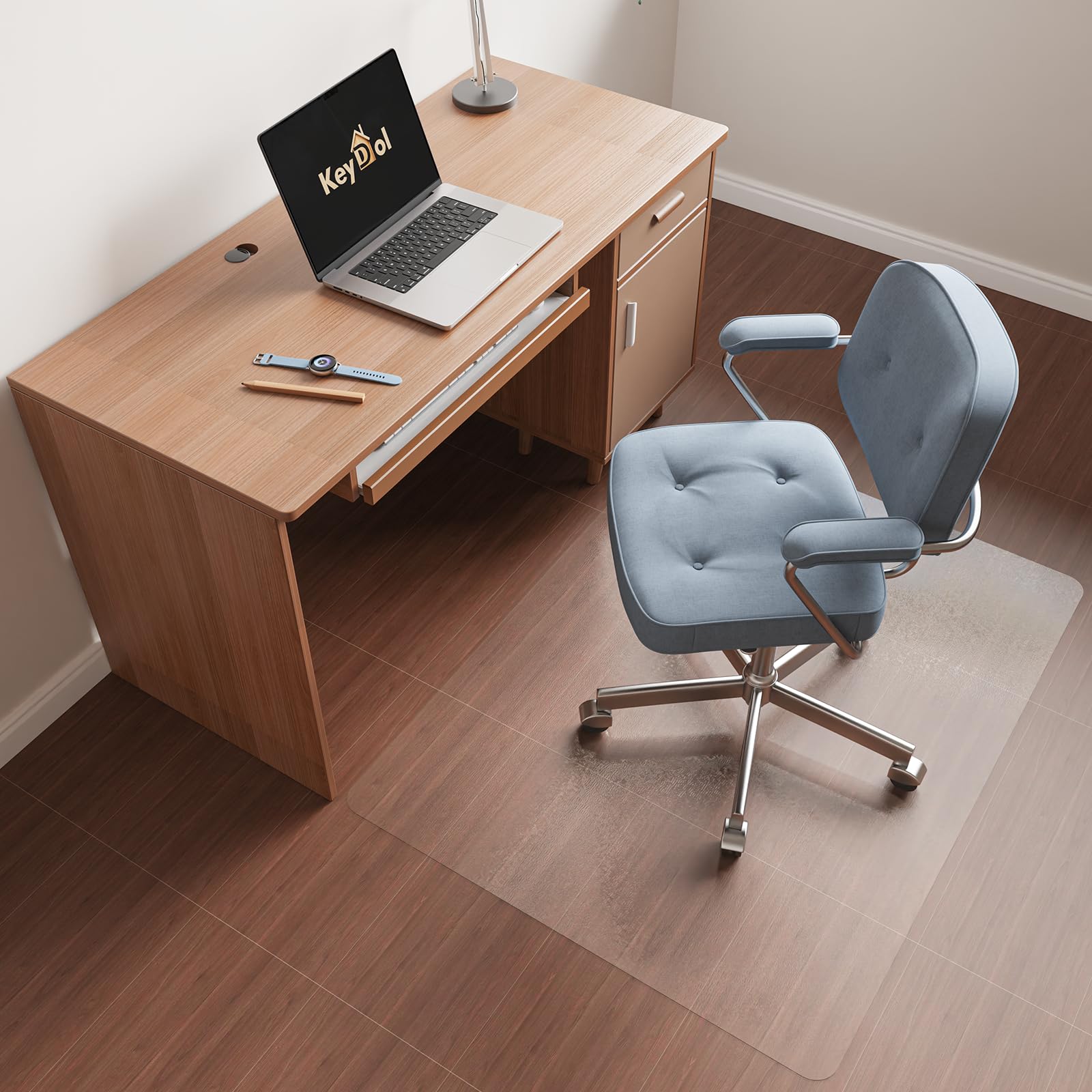 Photo 1 of [Two-Sided Usable] 36” x 48” Hard Floor Chair Mats for Office, Clear Computer Chair Mat for Hardwood, Plastic Desk Floor Mat for Hardwood Floors, Rubber Office Chair Mat for Tile/Laminate Floor