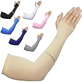 Arm Sleeves for Men Women Work 1 Pair UV Sun Protection UPF Long Sleeves Tattoo Cover Up Sleeves to Cover Arm Sleeves Cooling