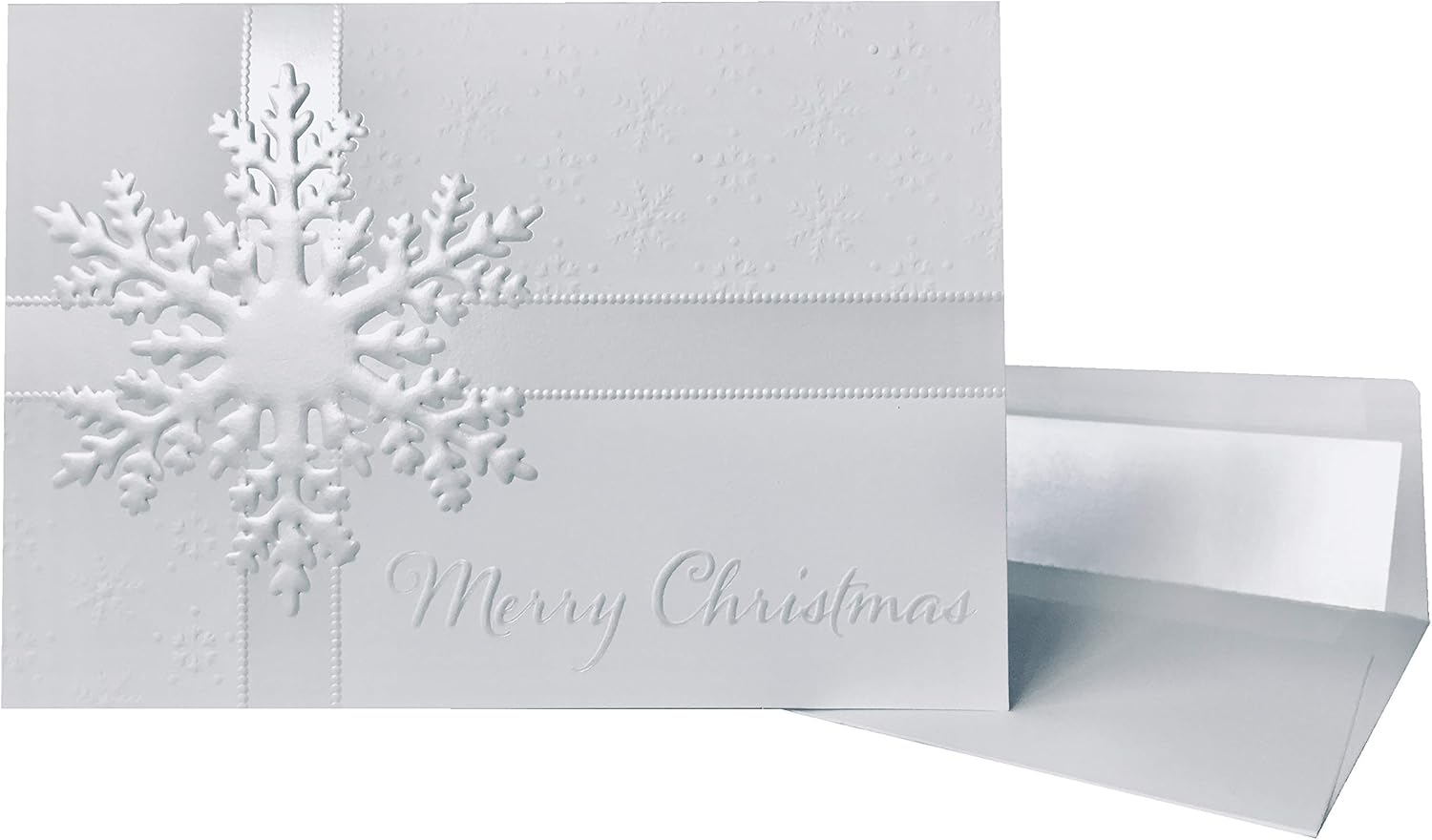 Premium Christmas Cards 20 Pack White Pearl Foil