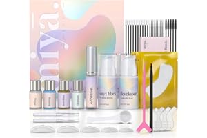 MIYA LASH Lift & Brow Lamination Kit | Black, Voluminous Eyebrows & Eyelashes Color | Professional 8 Weeks Result | LVL, Perm, Laminate | Keratin Brow & Lash Kit With All Tools