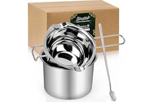 Double Boiler Melting Pot Set for Candle Making, 3-Piece Stainless Steel Wax Melter with Pouring Pot, Ideal for Soy Wax, Bees