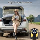 CLUHERTVY Digital Tyre Inflator Portable Air Compressor 12V with 3 Nozzles LED view 6