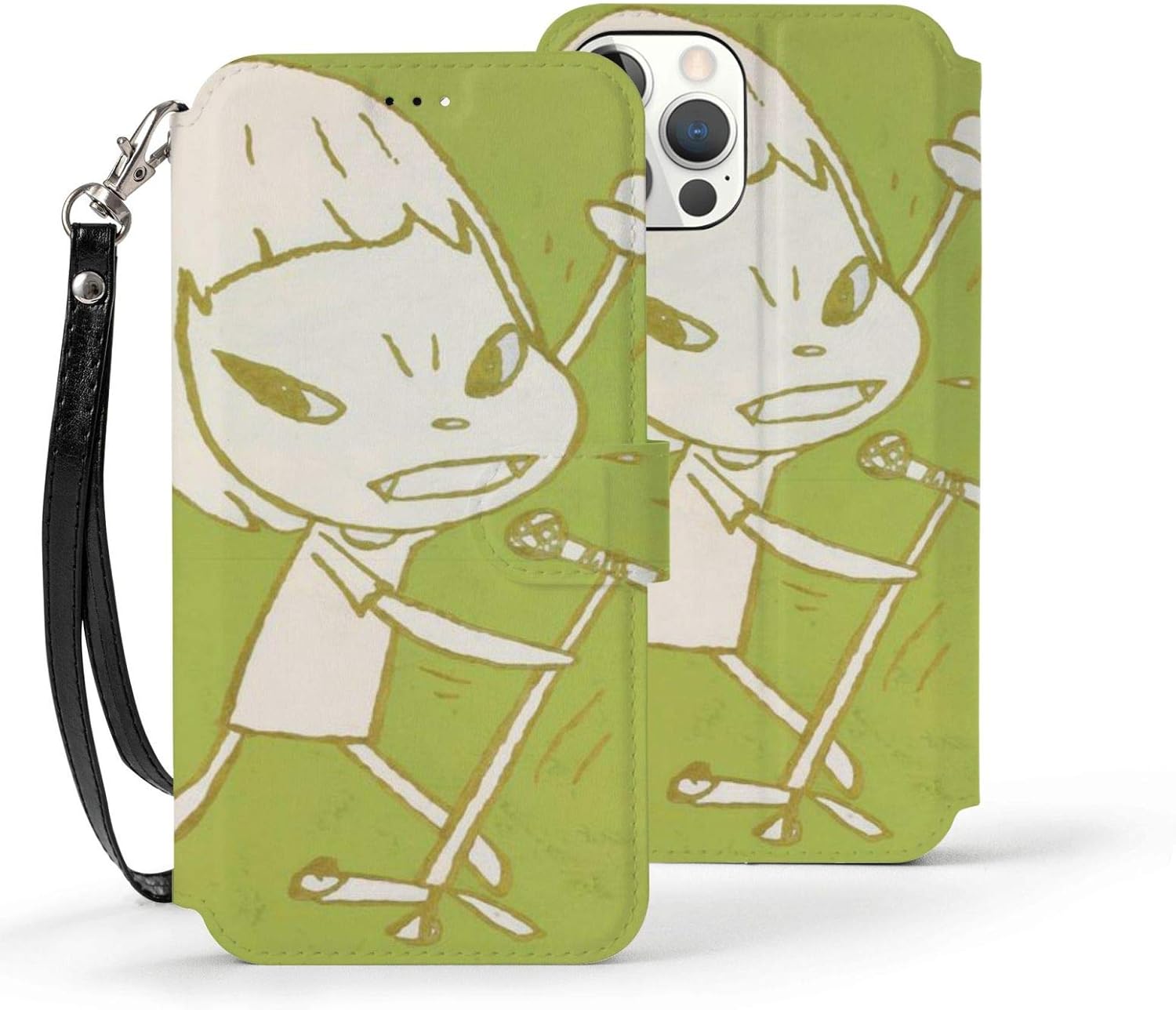 Amazon Iphone12 Iphone12 Pro Iphone12 Mini Iphone12pro Max適応 奈良美智 手帳型ケース レザー ストラップ付き カード収納 横置き機能 財布型 全面保護 耐衝撃 アニメ キャラクター 21最新 ケース カバー 通販