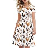 Biyejit Women's Summer Casual Short Sleeve T-Shirt Swing Dress Crew Neck Plus Size S-4XL