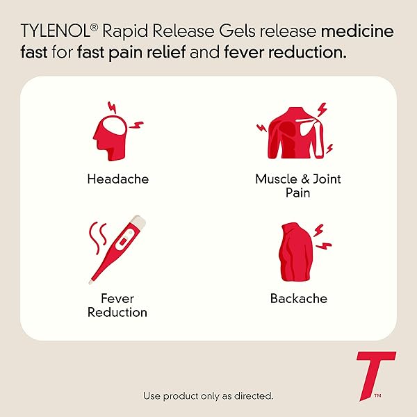 TYLENOL EXTRA STRENGTH ACETAMINOPHEN RAPID RELEASE GELS, PAIN RELIEVER AND FEVER REDUCER MEDICINE, GELCAPS WITH LASER-DRILLED HOLES, 500 MG ACETAMINOPHEN, 225 COUNT