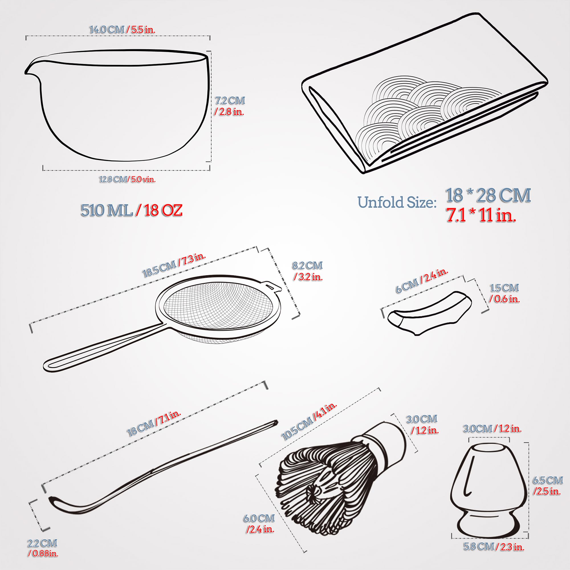 TEANAGOO Matcha Set | Matcha Tee Set | Matcha Schale |matcha zubehör set|Matcha Schüssel mit Ausgießer Bambus Matcha Besen-7 Stück MatchaTea Sets für Matcha-Liebhaber,N17, Anthrazitgrau 8