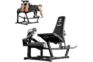 Mikolo Leg Extension and Curl Machine, Adjustable Leg Curl Machine, Seated Leg Extension and Lying Curl Machine for Home Gym, Leg Workout Equipment with Cable System