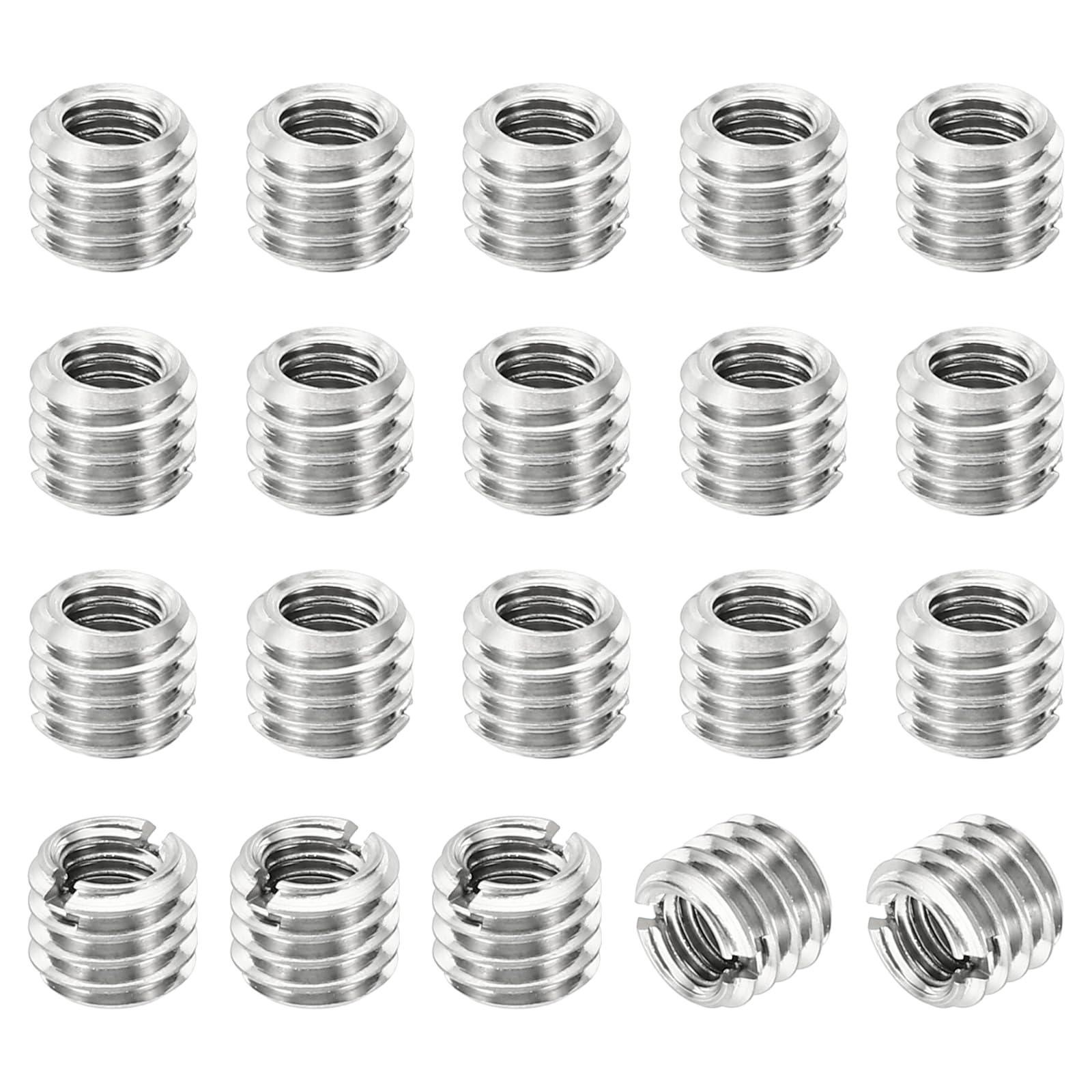 PATIKIL Thread Adapters Sleeve Reducing Nut, 20 Pcs M6x1 Male to M4x0.7 Female Repairing Insert Nut Screw Reducer Stainless Steel Fastener 5mm