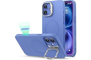 ESR for iPhone 16 Case, Camera Control Button Silicone Case with Stand, Compatible with MagSafe, Built-in Camera Stash Stand, Magnetic Phone Case, Cloud Series, Ultramarine