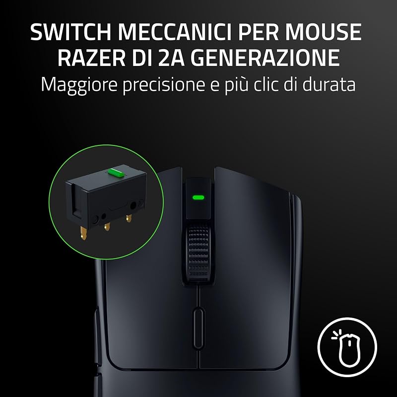 Viper V3 HyperSpeed - Mouse Esports senza fili (Sensore ottico Focus Pro 30K, Durata batteria fino a 280 ore, Interruttori meccanici per mouse Gen-2, Polling wireless a 4000 Hz) Nero