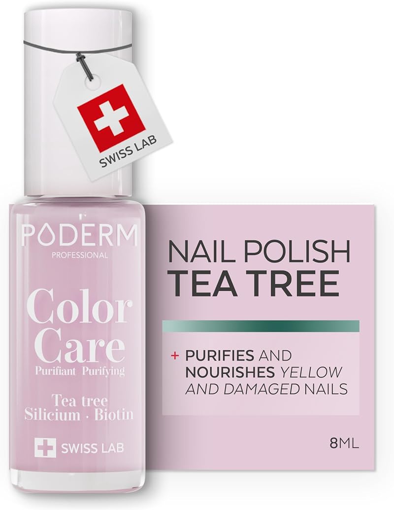 PODERM Nail Polish with Tea Tree Baby Pink 8ML Podiatrist Created