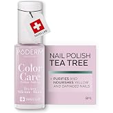 PODERM Nail Care Polish with Tea Tree - Baby Pink | Swiss Lab - 8ML | Enriched with Tea Tree, Silicon &amp; Biotin | Purifies, Clarifies &amp; Nourishes Yellow Nails | Created by a Podiatrist