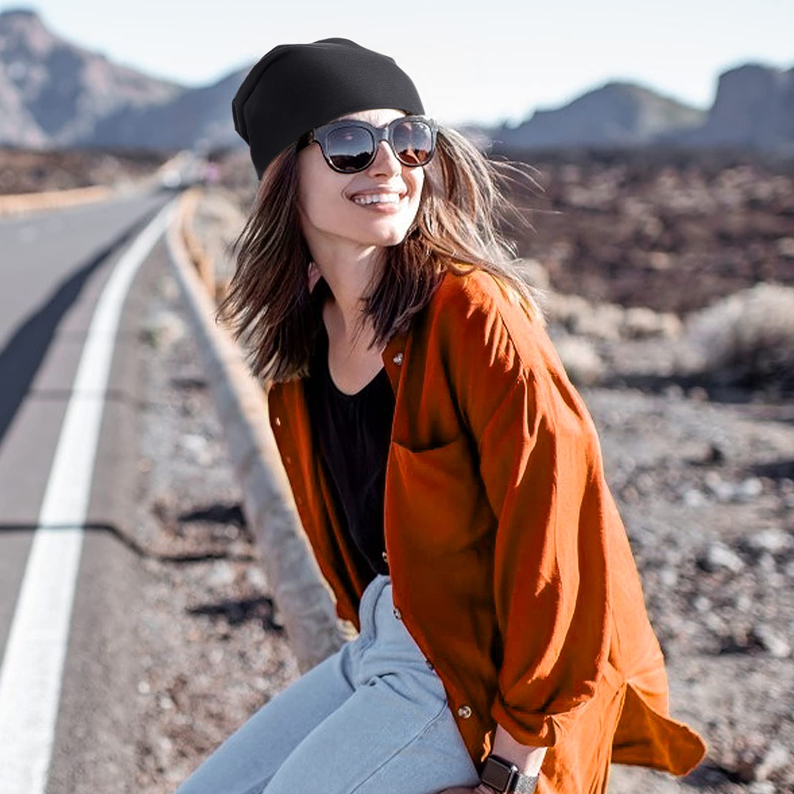 HASAGEI Mütze Damen Leicht Weich Unisex Slouch Beanie Elastisch Mütze Herren für alle Jahreszeiten 6