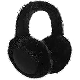 Tavaleu Ear Muffs for Winter Women, Foldable Fuzzy Earmuffs Faux Fur Warm Ear Warmers Covers Cold Weather