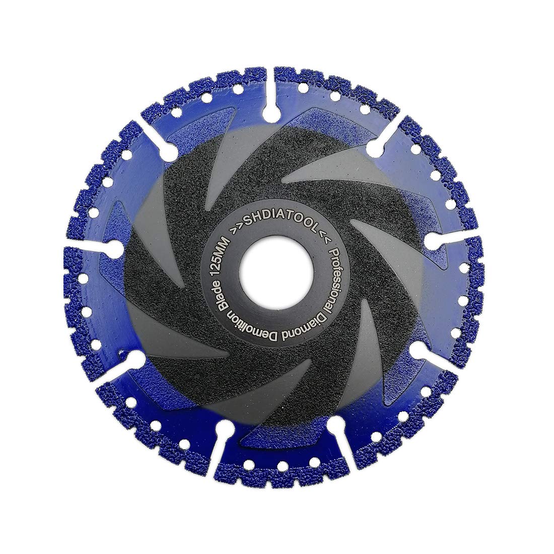 SHDIATOOL Diamond Cutting Disc 5 Inches / 125mm Vacuum Brazed Cut-off Wheel for All Purpose Demolition Blade for Stone Iron Steel Metal