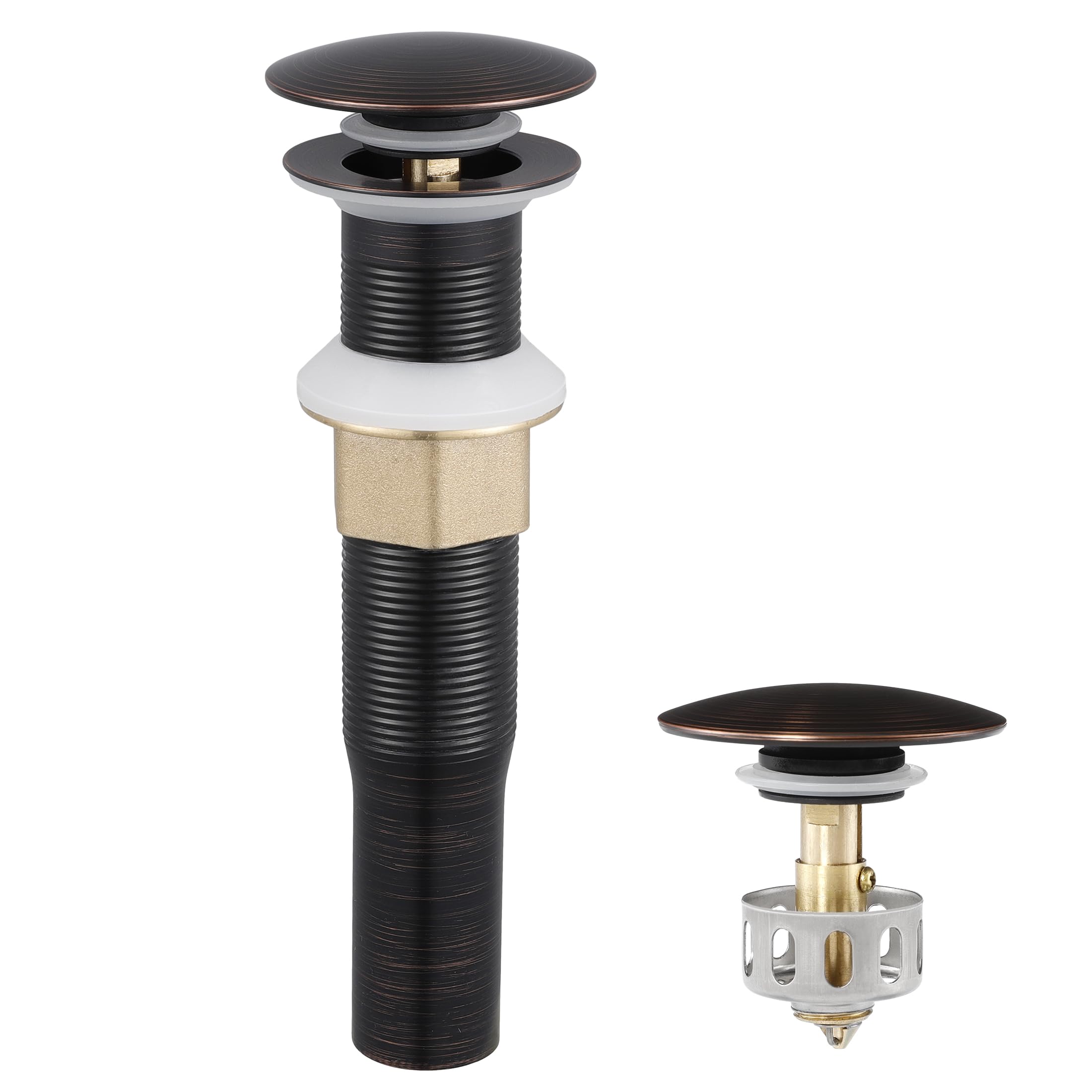 Photo 1 of KES Bathroom Sink Drain with Strainer Basket Hair Catcher Anti Clog Pop Up Drain Stopper Vanity Vessel Sink without Overflow, Oil Rubbed Bronze S2013D-ORB