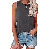 Oniselen Womens Summer Tank Tops Beach Vacation Fashion Outfits Clothes Loose Fit Casual Crewneck Spring Sleeveless Shirts
