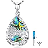 Dorunmo Urn Necklace for Ashes 925 Sterling Silver Mountain Sunset Teardrop Urn Necklace Memorial Keepsake Pendant for Human Cremation Jewelry Jewelry Gifts for Women Men