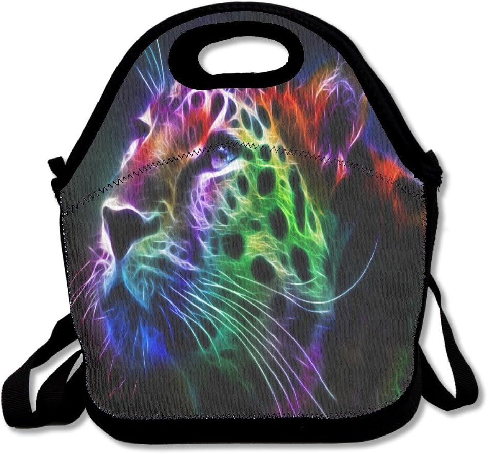 Colorful Leopard Lunch Bag Lunch Tote Home & Kitchen