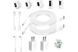 AYIIFEI 10FT Weatherproof Power Cord & Adapter 2 Pack - for Ring Stick Up Camera Power Cord, Ring Camera Charging Needs (Compatible with Spotlight Cam Plus/Pro/Battery, Stick Up Cam Battery)