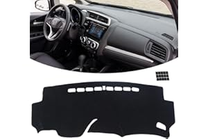 KEYOOG Dashboard Cover Dash Mat Fit for Ho-nda Fit 2020-2015 Car Dash Board Mat Anti-Glare Carpet,Non-Slip Pad Sunshield Protector (Black)