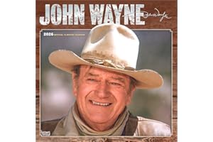 John Wayne OFFICIAL | 2026 12 x 24 Inch (Hanging) Monthly Square Wall Calendar | Foil Stamped Cover | Plastic-Free | BrownTrout | USA American Actor Celebrity Duke