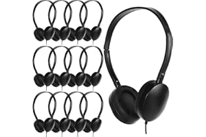 OSSZIT Kids Headphone Bulk 24 Pack for Classroom School,Wholesale Earphones Class Set for Students Teens Children and Adult (Black)