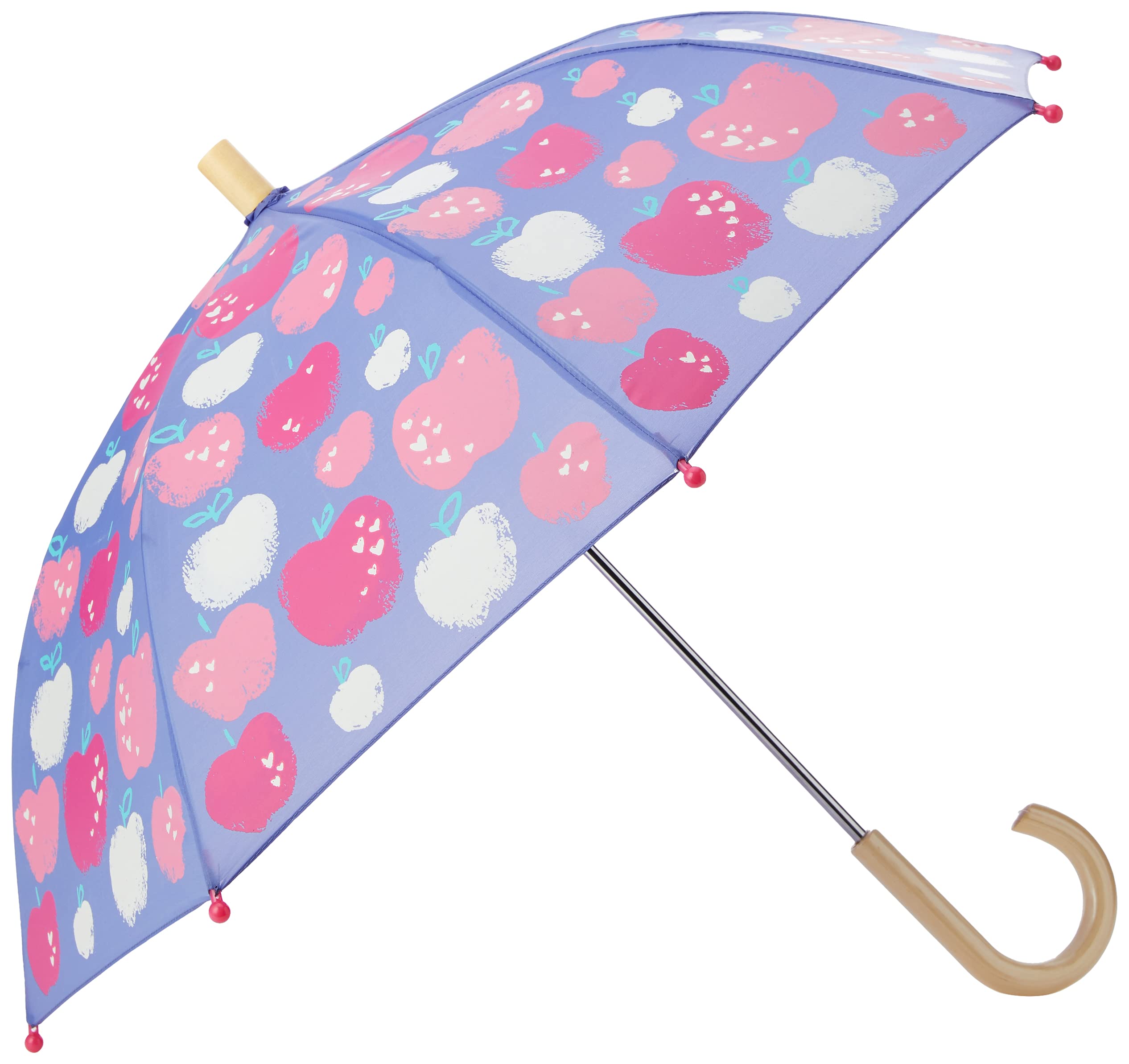 Hatley Girl's Printed Umbrella, Stamped Apples, One Size