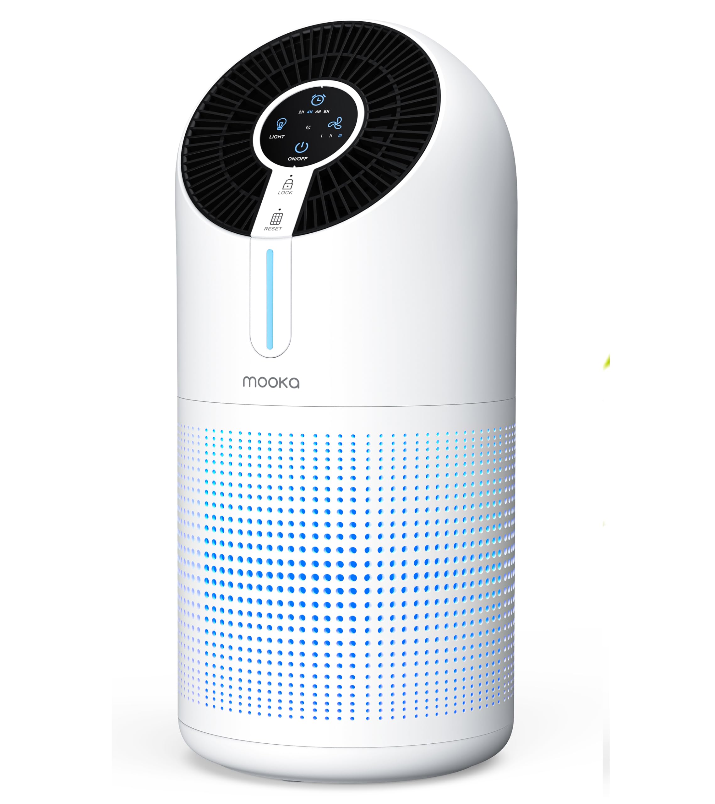 MOOKA Air Purifiers for Home Large Room up to 1095ft², H13 HEPA Filter Air Cleaner for Pets Bedroom Remove Smoke Dust Pollens Dander, Room Air Purifier with Timer Lock 4 Modes Night Light, M02 Image