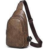 SHENGLAICAI Men's Chest Bag,Sling Crossbody Shoulder Bag,Satchel Pouch Side Crossover Bag,Casual Bag Pack for Travel Daily