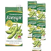 Edensoy Unsweetened Eden Organic Soymilk, Non-GMO, USA Whole Soy (Soya) Milk, Non-Dairy, Vegan, Plain, Shelf Stable, 32 oz (6-Pack)