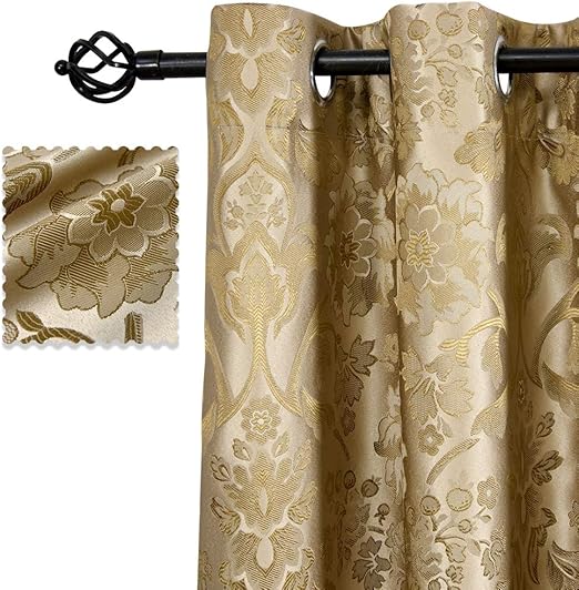Amazon Com Allbright 100 Blackout Lined Curtains Jacquard