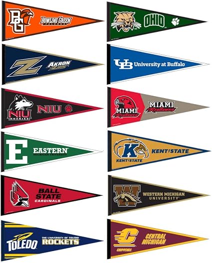 Amazon Com Mid American Conference Mac College Pennant Set