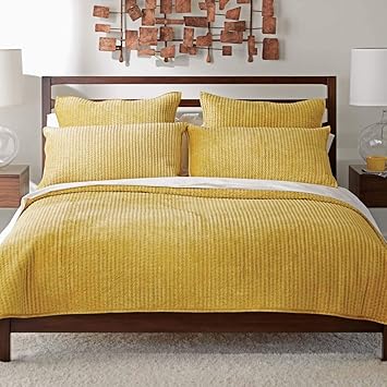 Amazon Com Ethan Allen Velvet Quilt Citron Full Queen