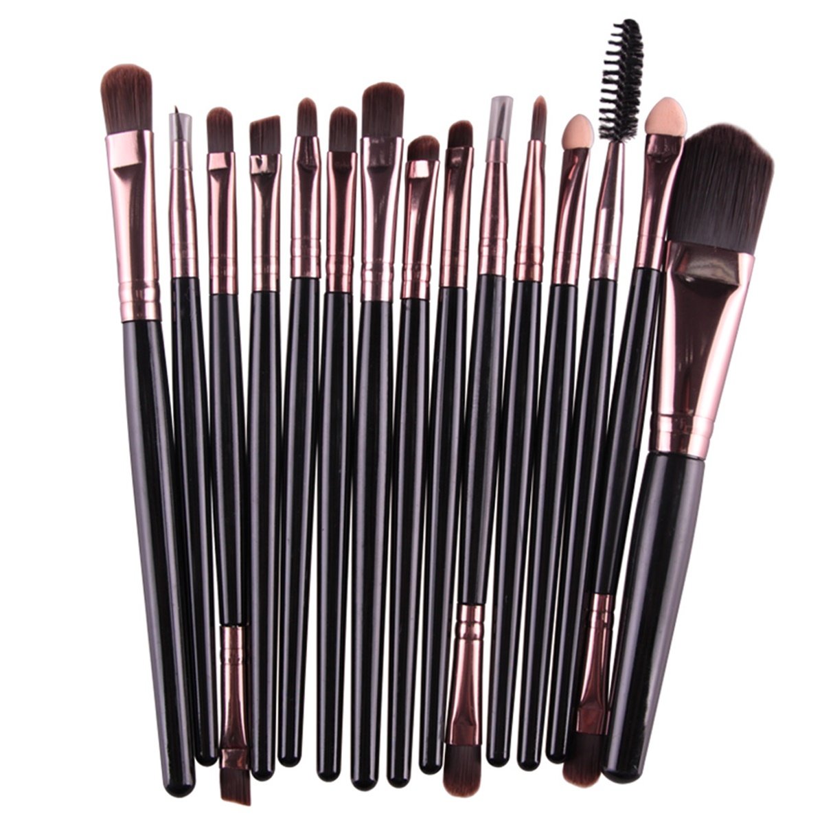 15 Pcs Makeup Brush Set Eyebrow Cosmetic Make Up Tool Professional Natural Beauty Palettes Eyeshadow Delightful Popular Eyes Face Colorful Rainbow Hair Highlights Glitter Girls Travel Kit, Type-03
