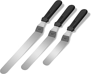 GA Homefavor Konditor Torten Winkelpalette Set, 10'' Streichmesser, 8'' Tortenmesser, 6'' Glasurmesser, Professionelle Kuchen Dekorieren Werkzeuge